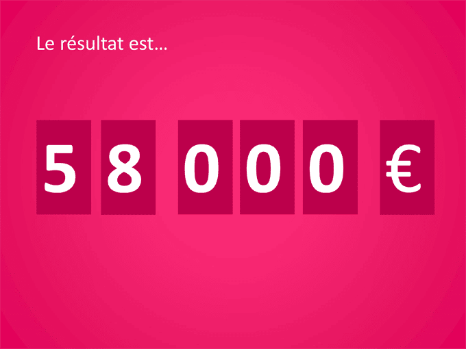 soiree remise de chèque : résultat