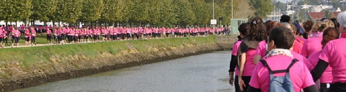 courir autour du port : magnifique ruban rose